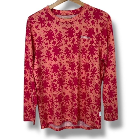 Magellan Outdoor Pink Floral Long Sleeve Shirt Boyfriend Fit Fish Gear Size XL - Picture 1 of 14